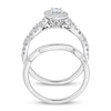 Thumbnail Image 2 of Round-Cut Diamond Halo Milgrain Bridal Set 3/4 ct tw 10K White Gold