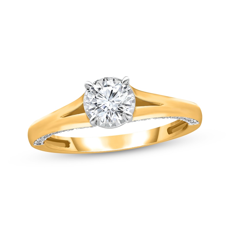 Main Image 1 of Round-Cut Diamond Engagement Ring 1 ct tw 14K Yellow Gold