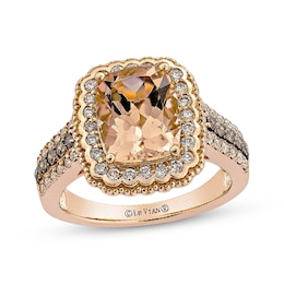 Le Vian Cushion-Cut Morganite Ring 1/2 ct tw Diamonds 14K Strawberry Gold