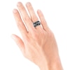 Thumbnail Image 4 of Men's Black Diamond Geometric Triangles Ring 1-1/2 ct tw Sterling Silver