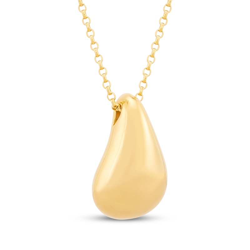 Main Image 2 of Hollow Teardrop Necklace 14K Yellow Gold 18&quot;