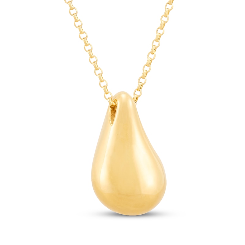 Main Image 3 of Hollow Teardrop Necklace 14K Yellow Gold 18&quot;