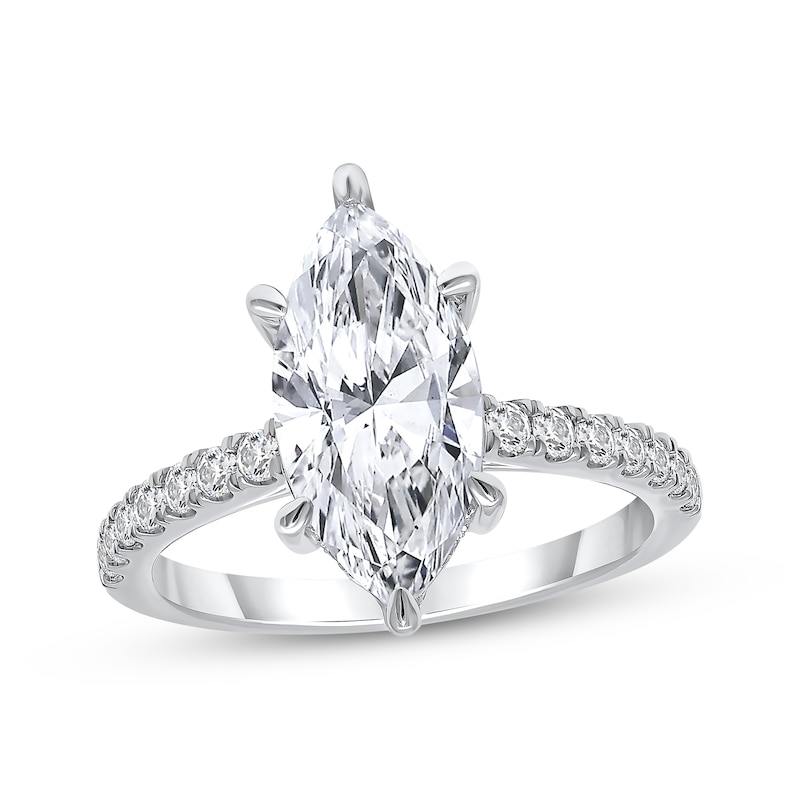 Main Image 1 of Lab-Grown Diamonds by KAY Marquise-Cut Engagement Ring 4-1/2 ct tw 14K White Gold