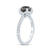 Thumbnail Image 2 of Round-Cut Black & White Diamond Halo Engagement Ring 2-1/2 ct tw 14K White Gold