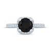 Thumbnail Image 3 of Round-Cut Black & White Diamond Halo Engagement Ring 2-1/2 ct tw 14K White Gold