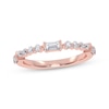 Thumbnail Image 1 of Round and Baguette-Cut Diamond Anniversary Ring 1/4 ct tw 14K Rose Gold