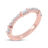 Thumbnail Image 2 of Round and Baguette-Cut Diamond Anniversary Ring 1/4 ct tw 14K Rose Gold