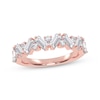 Thumbnail Image 1 of Baguette & Round-Cut Diamond Zigzag Anniversary Ring 1/2 ct tw 14K Rose Gold