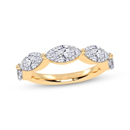 Lab-Grown Diamonds by KAY Marquise-Cut East-West Anniversary Ring 2 ct tw 14K Yellow Gold