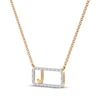 Thumbnail Image 2 of Diamond J Initial Rectangle Necklace 1/10 ct tw 10K Yellow Gold 18&quot;