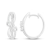 Thumbnail Image 1 of Lab-Grown Diamonds by KAY Wavy Split Hoop Earrings 1 ct tw 14K White Gold