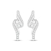 Thumbnail Image 2 of Lab-Grown Diamonds by KAY Bypass Hoop Earrings 1 ct tw 14K White Gold