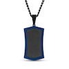 Thumbnail Image 1 of Men's Dog Tag Necklace Black & Blue Ion-Plated Stainless Steel 24&quot;