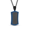 Thumbnail Image 2 of Men's Dog Tag Necklace Black & Blue Ion-Plated Stainless Steel 24&quot;