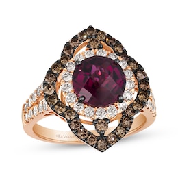 Le Vian Garnet Ring 1-1/3 ct tw Diamonds 14K Strawberry Gold