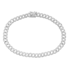 Thumbnail Image 1 of Men's Diamond Curb Chain Bracelet 1/4 ct tw Sterling Silver 8.5&quot;