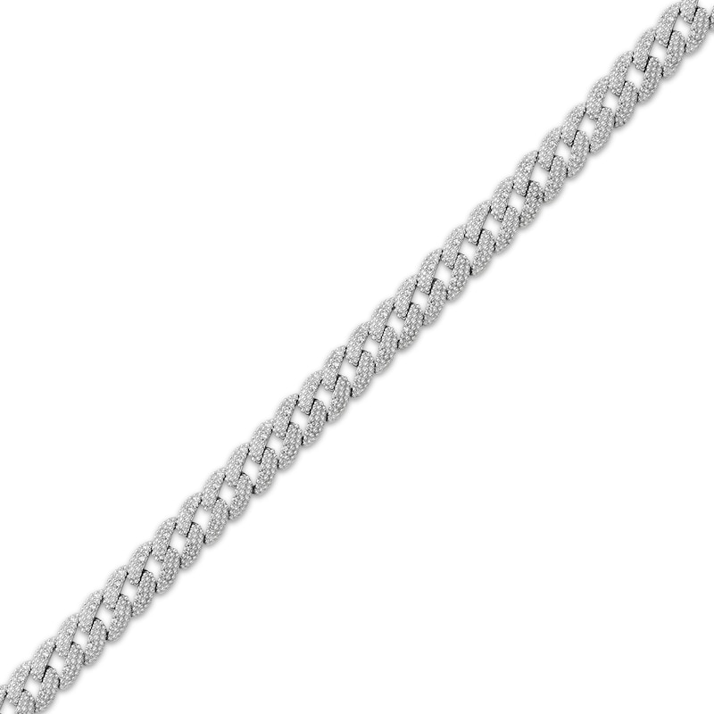 Main Image 2 of Men's Diamond Curb Chain Bracelet 1/4 ct tw Sterling Silver 8.5&quot;