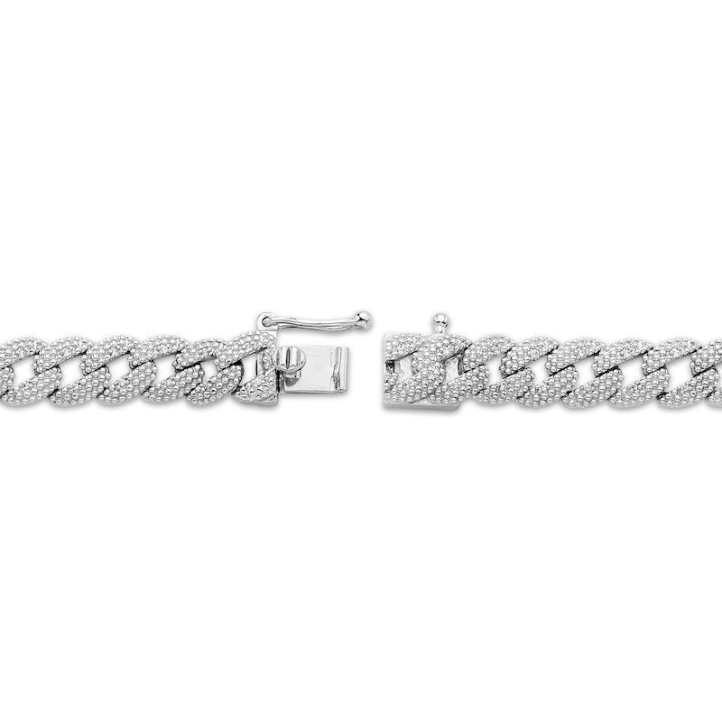 Main Image 3 of Men's Diamond Curb Chain Bracelet 1/4 ct tw Sterling Silver 8.5&quot;