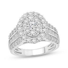 Adore Round-Cut Diamond Oval Halo Engagement Ring 2 ct tw 10K White Gold