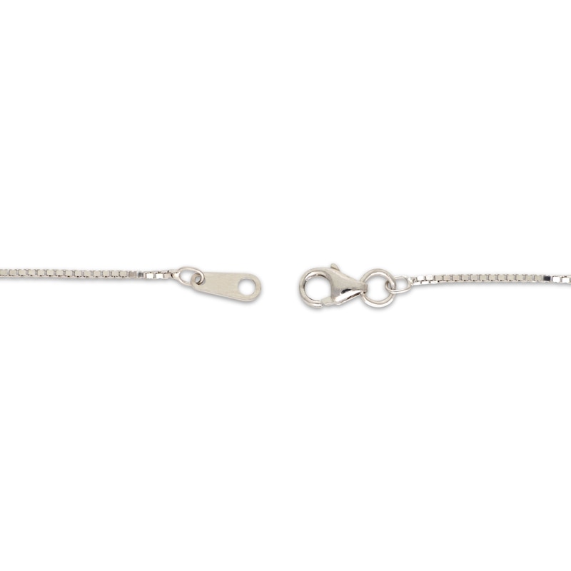 Main Image 3 of Solid Box Chain Necklace 0.9mm 14K White Gold 18&quot;