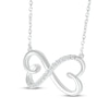 Thumbnail Image 1 of Diamond Infinity Hearts Butterfly Necklace 1/10 ct tw Sterling Silver 18"