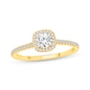 Thumbnail Image 1 of Lab-Grown Diamonds by KAY Round-Cut Cushion Frame Engagement Ring 3/4 ct tw 14K Two-Tone Gold