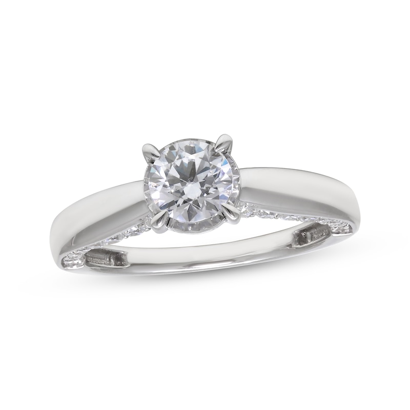 Diamond Solitaire Engagement Ring with Infinity Detail Bridge