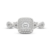 Thumbnail Image 3 of THE LEO First Light Diamond Princess-Cut Double Halo Engagement Ring 1/2 ct tw 14K White Gold