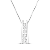 Thumbnail Image 1 of Diamond Ladder Necklace 1/2 ct tw 10K White Gold 18&quot;