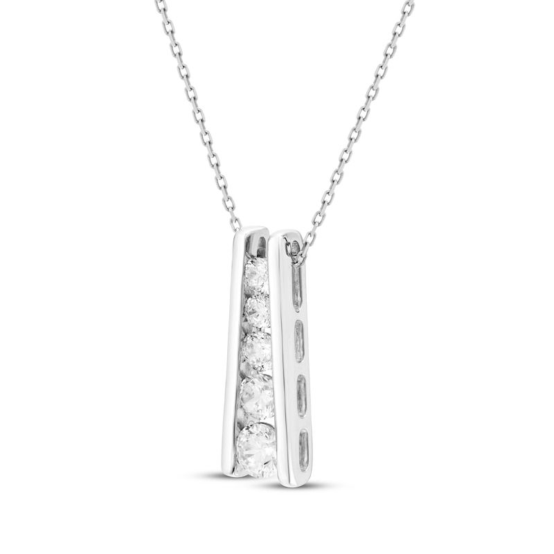 Main Image 2 of Diamond Ladder Necklace 1/2 ct tw 10K White Gold 18&quot;