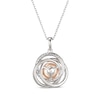 Thumbnail Image 3 of Pink Cultured Pearl & White Lab-Created Sapphire Circles Necklace Sterling Silver 18&quot;