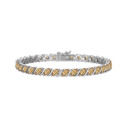 Marquise-Cut Citrine S-Link Bracelet Sterling Silver 7.25