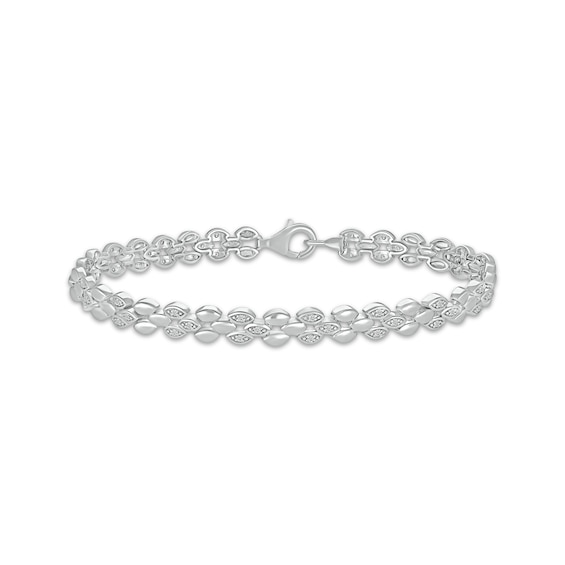 Diamond Link Bracelet 1/4 ct tw Sterling Silver 7.25"