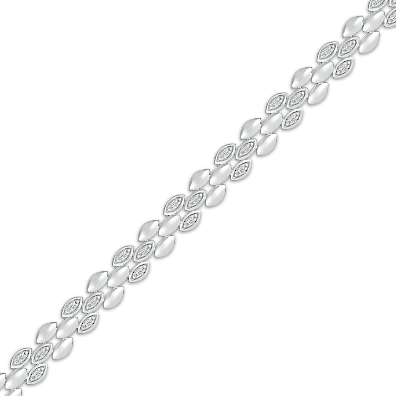 Main Image 2 of Diamond Link Bracelet 1/4 ct tw Sterling Silver 7.25&quot;