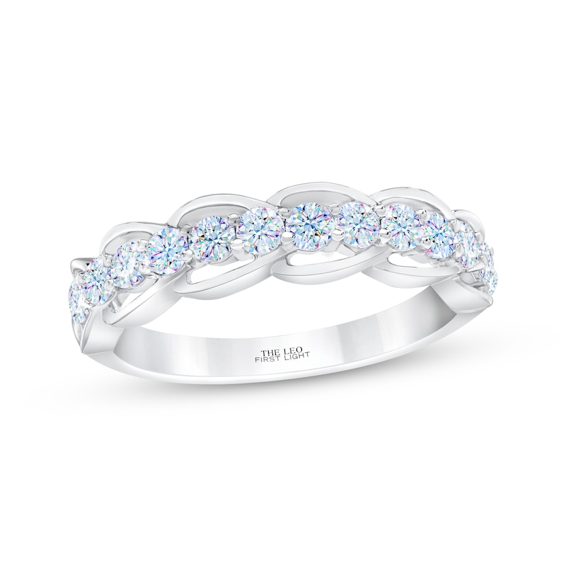 Main Image 1 of THE LEO First Light Diamond Scalloped Anniversary Ring 3/4 ct tw 14K White Gold