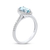 Thumbnail Image 2 of Marquise-Cut Aquamarine & Diamond Halo Ring 1/4 ct tw 14K White Gold