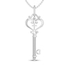 Thumbnail Image 0 of Diamond Cross in Heart Key Necklace 1/20 ct tw Sterling Silver 18"