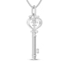 Thumbnail Image 1 of Diamond Cross in Heart Key Necklace 1/20 ct tw Sterling Silver 18"