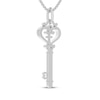 Thumbnail Image 2 of Diamond Cross in Heart Key Necklace 1/20 ct tw Sterling Silver 18"