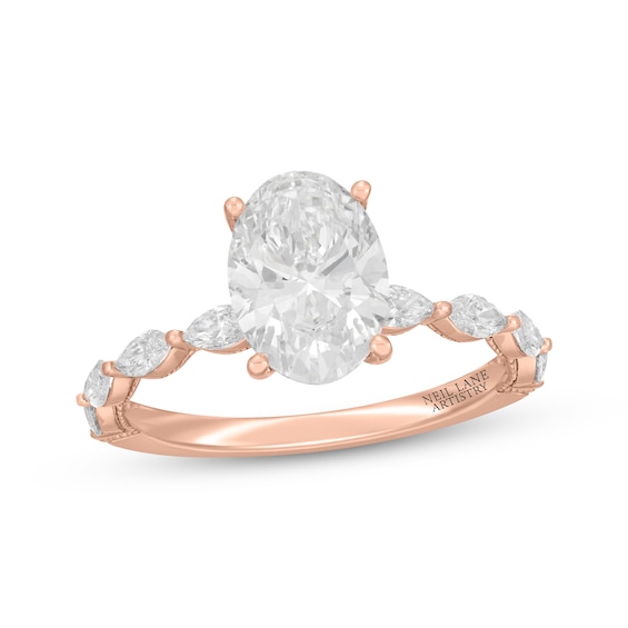Neil Lane Artistry Oval-Cut Lab-Created Diamond Engagement Ring 2-5/8 ct tw 14K Rose Gold