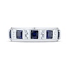 Thumbnail Image 3 of Men's Square-Cut Blue Lab-Created Sapphire & White Lab-Created Sapphire Fashion Ring Sterling Silver