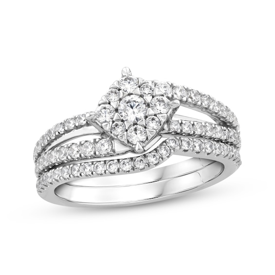 Multi-Diamond Bridal Set 3/4 ct tw 10K White Gold