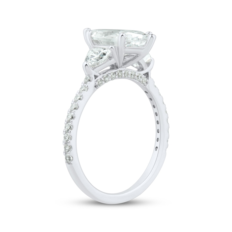 Main Image 2 of Memories Moments Magic Marquise-Cut Lab-Created Diamond Three-Stone Engagement Ring 2-3/4 ct tw 14K White Gold