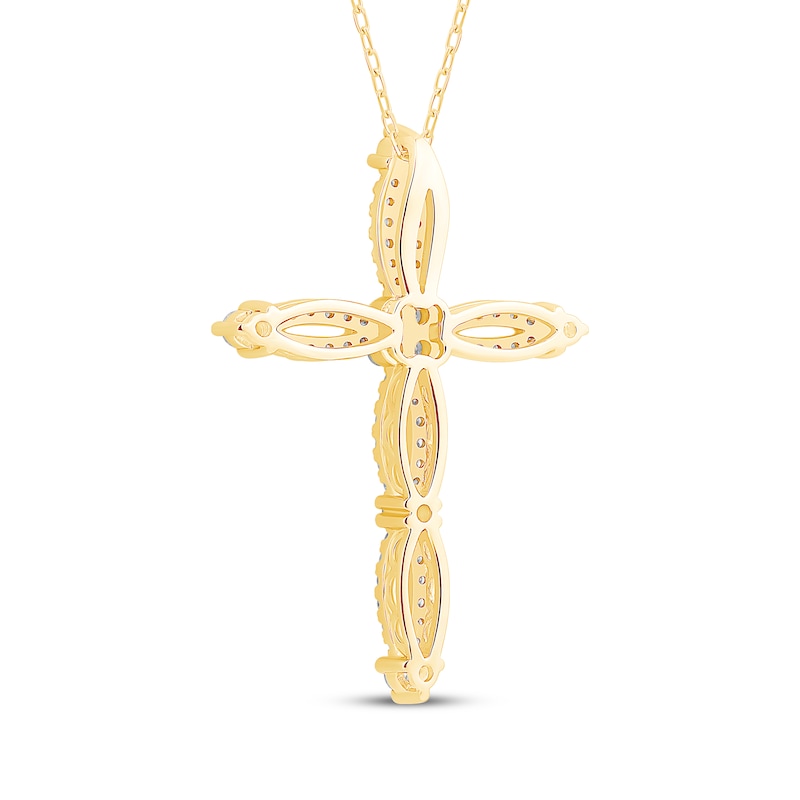 Main Image 3 of Diamond Cross Necklace 3/4 ct tw 14K Yellow Gold 18&quot;