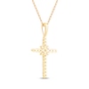 Thumbnail Image 3 of Princess, Baguette & Round-Cut Diamond Sunburst Cross Necklace 1/3 ct tw 10K Yellow Gold 18&quot;