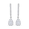 Thumbnail Image 1 of Diamond Dangle Hoop Earrings 1/2 ct tw 14K White Gold