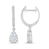 Thumbnail Image 2 of Diamond Dangle Hoop Earrings 1/2 ct tw 14K White Gold