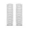 Thumbnail Image 2 of Baguette & Round-Cut Diamond Oval Hoop Earrings 1-1/2 ct tw 10K White Gold