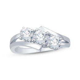 Adore Diamond Three-Stone Anniversary Ring 1 ct tw 14K White Gold