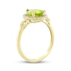 Thumbnail Image 1 of Pear-Shaped Peridot & Diamond Ring 1/10 ct tw 10K Yellow Gold